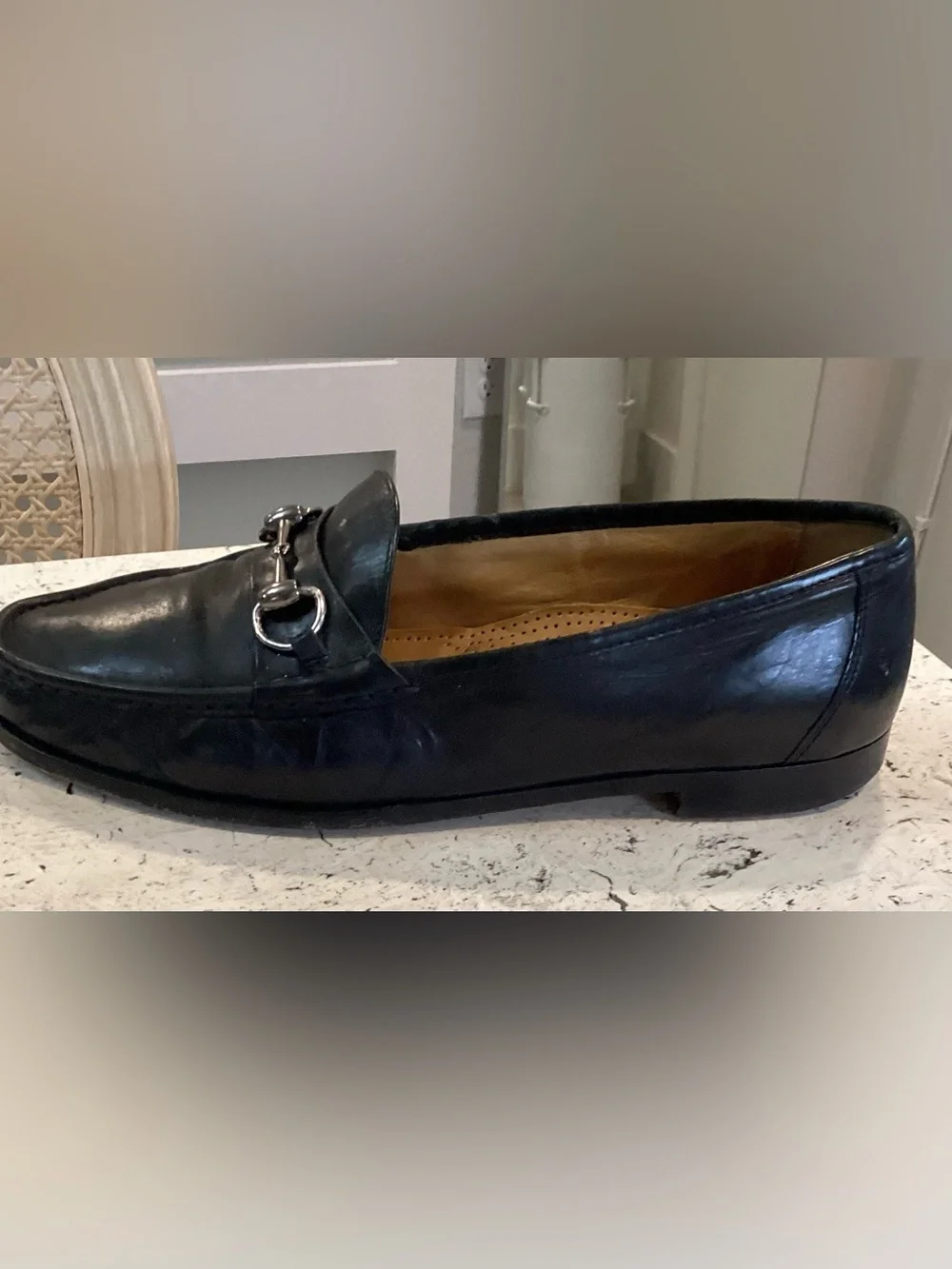 Cole Haan Black Leather Horsebit Loafers